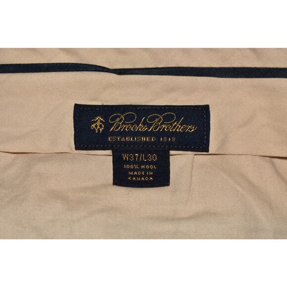 BROOKS BROTHERS $158 Olive Pleated Wool Cuffed Dress Pant Men's 37 - Picture 3 of 3